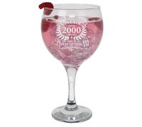 26th Birthday Gift Vintage 2000 Aged to Perfection Engraved Large Gin Glass Present for 26 Year Old Etched 645ml Gin Goblet