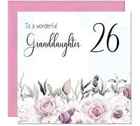 26th Granddaughter Birthday Card for Granddaughter Floral Elegant Birthday Card for 26 Year old twenty six, twenty sixth