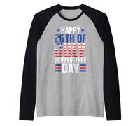 26th of July Flag Liberia Independence Day Liberian American Raglan Baseball Tee