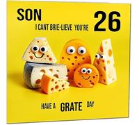 26th Son Birthday Card for Son - Cheese Pun Funny Son's Birthday Card for 26 Year old twenty six, twenty sixth