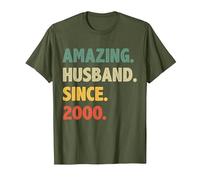 26th Wedding Anniversary for Him Amazing Husband Since 2000 T-Shirt, Men, Olive Green, 3X-Large