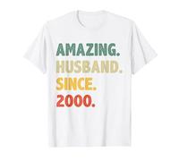 26th Wedding Anniversary for Him Amazing Husband Since 2000 T-Shirt, Men, White, Large