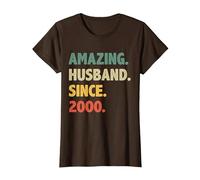 26th Wedding Anniversary for Him Amazing Husband Since 2000 T-Shirt, Women, Brown, Large