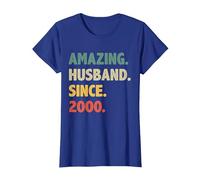 26th Wedding Anniversary for Him Amazing Husband Since 2000 T-Shirt, Women, Royal Blue, XX-Large