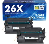 26X CF226X Toner Cartridge Compatible for HP 26A CF226A LaserJet Pro M402dn | M402n MFP M426fdn M402d M426dw M402dw M426fdw M402 M426 Black, 2-Pack