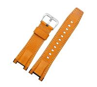 26x14mm Genuine Leather strap fit for CASIO GST-S100g/S110/S130l/W100G/W110/210B/400G/410/B100/W300(Yellow Leather,26x14 Black-B)