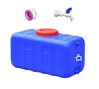 27-200 L Food Grade Horizontal Large Capacity Water Tank, Drop-Resistant Portable Plastic Water Storage Container for Outdoor(Blue,150L/39.6gal)