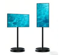 27"/21.5" Smart Portable TV on Wheels, Android 15 Touch Screen Monitor with 1080P Display, Wireless Movable TV, 6GB RAM 128GB ROM, 13MP Camera, 8H Battery, HDMI Type C USB for Home Office(21.5B)