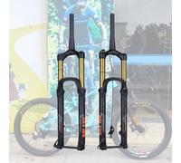 27.5/29 in mountain bike air fork, 175mm travel, magnesium suspension, thru-axle, shoulder brake and remote lockout, A-post disc brake(Gold,27.5 in shoulder brake)