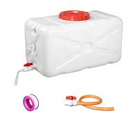 27.5L Plastic Water Tank, HDPE Large Water Container with Faucet, Rectangular Water Tower for Outdoor Hiking, RV, Camping and Household Emergency Water Storage