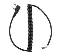 27.6 inch Hand Mic Cable Walkie Talkie Speaker Cable with 3.5mm+2.5mm Dual Interface for UV5R for TK-240 for Linton