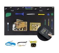 27.6'' x 15.7'' Anti Static Soldering Mat with ESD Accessories, 932°F Heat Resistant Extra Large Silicone Solder Mat, ESD Safe Large Repair Mat for Electronics Repair DIY Projects (Black)