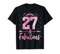 27 and Fabulous Cute Ladies 27th Birthday Women 27 Years Old T-Shirt
