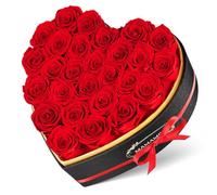 27 Forever Real Rose Heart Box,Eternal Preserved Red Roses Flowers,Rose Gifts for Her Woman Wife Girlfriend on Birthday, Anniversary, Valentine's Day, Mother's Day, Christmas