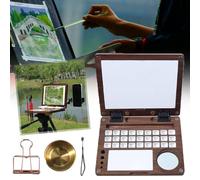 27 Grid Portable Watercolor Palette,Multifunctional Empty Wooden Palette Box with Brush Slot,Binder Clips and Cleaning Cup,Travel Paint Tray Palette as an Easel,Watercolor Paint Palette,Paint Palette