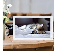 27 In Digital Photo Frame High-Definition Ips Screen Wall-Mounted Advertising Machine 1920 * 1080 Full-Angle Automatic Loop Playback Of Pictures/Music/Pictures+Music/Vide (Wit)