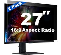 27 Inch Computer Privacy Screen Shield [2 Pack] - Compatible with 16:9 Widescreen Desktop Monitors, Anti-Spy, Anti-Glare, Anti-Blue Light, HD Protection Filter