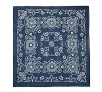 27 Inch Extra Large Cotton Texas Paisley Bandana, Navy
