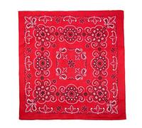 27 Inch Extra Large Cotton Texas Paisley Bandana, Red
