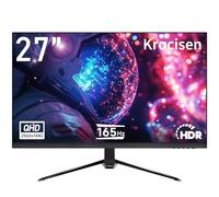 27 inch Gaming Monitor, QHD 2560 * 1440p, 165Hz 99% sRGB, Frameless IPS Screen, 1ms, FreeSync, HDMI DisplayPort, Built-in Speakers and LED Rainbow Light, VESA Mountable