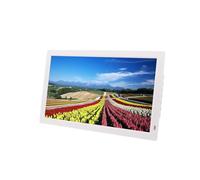 27-inch IPS high-definition digital photo frame tempered glass screen electronic photo album display screen 1080p advertising machine supports HDMI interface(Color:White)
