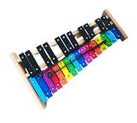 27 Notes Glockenspiel Xylophone, Orff Percussion Instrument for Young Musicians, with Colorful Iron Keys, Mallet Included, Educational Musical Toy