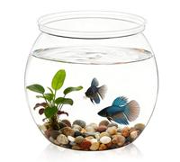 27 oz Mini Plastic Fish Bowl, Decorative Small Fishbowl, Clear Round Small Fishbowl Aquarium, Unbreakable Plastic Betta Fish Tank for Centerpiece Vases, Party Decorations and Home Decor