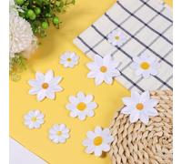 27 Pcs Daisy Flower Iron On Patches 3 Sizes Decorative White Daisy Applique Patche for Clothing Bags Shoes Flower Embroidered Patches for DIY Crafts T-Shirt Pants Bags Hat Jeans
