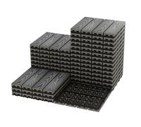 27 PCS Interlocking Deck Tiles, 12x12 Inch Waterproof Patio Flooring, Composite Wood for All-Weather Outdoor Use on Poolside, Balcony, Backyard, Porch & Garden, Easy DIY Installation, Grey