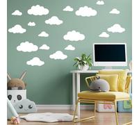27 Pcs Large Clouds Wall Decal, Cloud Wall Stickers Murals Vinyl Art Design Wall Decor Mixing Size for Kids Bedroom Decor Mural Baby Nursery Room Wallpaper Art Decoration Poster