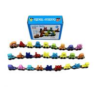 27 PCS Magnetic Wooden Alphabet Train Sets,ABC Letter Learning Toy Trains,Montessori Toddler Toys for 3 Year Old Boy Girls Gifts, Wooden Educational Toys Gifts for 3+ Year Toddlers Kids (Multicolor)