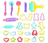 27 Pcs Play Dough Tools Set, Kids Clay Dough Accessories Kit with Cutters, Rollers & Animal Molds for Creative Arts and Crafts Learning, Random Colors