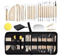 27 Pcs Polymer Clay Sculpting Tools Set, COGVOHY Air Dry Ceramic Pottery Clay Sculpture Modelling Carving Tool Kit with Storage Case for Beginners & Professionals Sculpting, Carving, Scraper, Crafting
