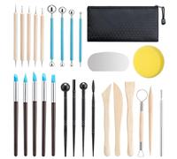 27 PCS Polymer Clay Tools, Clay Sculpting Tools with Storage Bag Pottery Modelling Tool Air Dry Ceramic Tool for Art DIY, Engraving, Embossing, Shaping