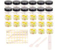 27 Pcs sample pots,5ml with lids cosmetic pot, mini cream empty containers,black small with makeup lip balm jars,for travel face cream, samples, cosmetics empty pot