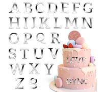 27 Pcs Silver Mirror Acrylic Alphabet Cake Toppers Set - A-Z Letters & "&" Symbol for Elegant Birthdays, Anniversaries, Desserts & Appetizers