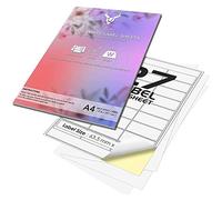 27 Per Page/Sheet, 50 Sheets (1,350 Sticky Label) iSOUL White Blank Matt Self-Adhesive A4 Address Shipping Labels Stickers, Laser Inkjet Compatible L6011 Printer Paper, 63.5 x 29.6 mm JAM Free