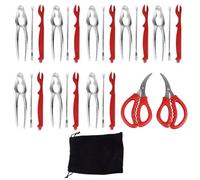 27 - Piece Seafood Tools Set, Zinc Alloy Crab Crackers & Stainless Steel Forks with Plastic Lobster Shellers and Scissors - Durable, Ergonomic for Easy Shell Removal and Dining