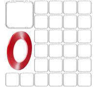 27-Piece Set, Clear Storage Boxes, 7.5cm, Hinged Lid, Red Tape