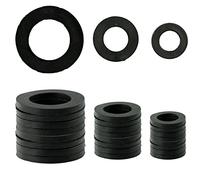 27 Pieces Rubber Hose Washer Tap Sealing Rings Hose Rubber Shower Hose Washers Tap Connector Washers for Connecting, 1/2 Inch, 3/4 Inch, 25 mm (1.00 Inch) OD 20 mm (0.8 Inch) ID, Black