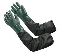 27" Pond Gloves, Long Rubber Gloves, PVC Waterproof Drain Cleaning Gloves Reusable Heavy Duty Gloves Chemical Resistant Protective Gloves Full Arm Gauntlet Gloves for Resist Strong Acid, Alkali, Oil