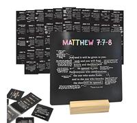 27 Sheets Prayer Cards, Portable Bible Verse Cards, Small Bible with Wood Stand, Bible Trivia Prayer Card Crafts Set Gifts for Every Week Practical Use of The Year for Women Men
