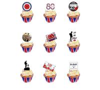 27 Stand Up D Day Remembrance War Themed Edible Wafer Paper Cake Toppers Decorations