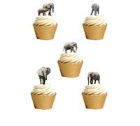 27 Stand Up Elephants Jungle Animal Zoo Themed Edible Wafer paper Cake Toppers Decorations
