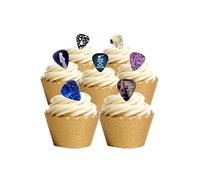 27 Stand Up Guitar Plectrum Music Themed Edible Wafer paper Cake Toppers Decorations