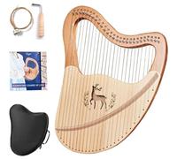 27 Strings Lyre Harp, Metal Strings Mahogany Instrument with EVA Bag, Tuning Wrench, Spare Strings, English Manual, Gift for Beginners Music Lovers Adult