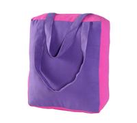 Homescapes Cotton Solid Purple Pink Design Shopping Bag, 27 x 32 x 11 cm Homescapes Purple 27 x 32 x 11 cm
