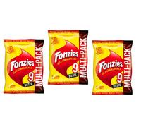 27 x Fonzies Multipack Corn Snack with Cheese Chips 3 for 9 Portion Bags of 23 g Each Cheese Chip