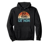 27 Years and Blessed To Be A Cat Mom! 27 Years Old Birthday Pullover Hoodie