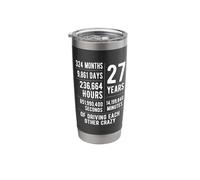 27 Years Married Funny 27th Wedding Anniversary Stainless Steel Insulated Tumbler
